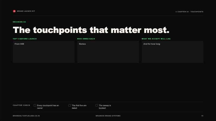A worksheet from Brand Launch Kit, filled in as an example